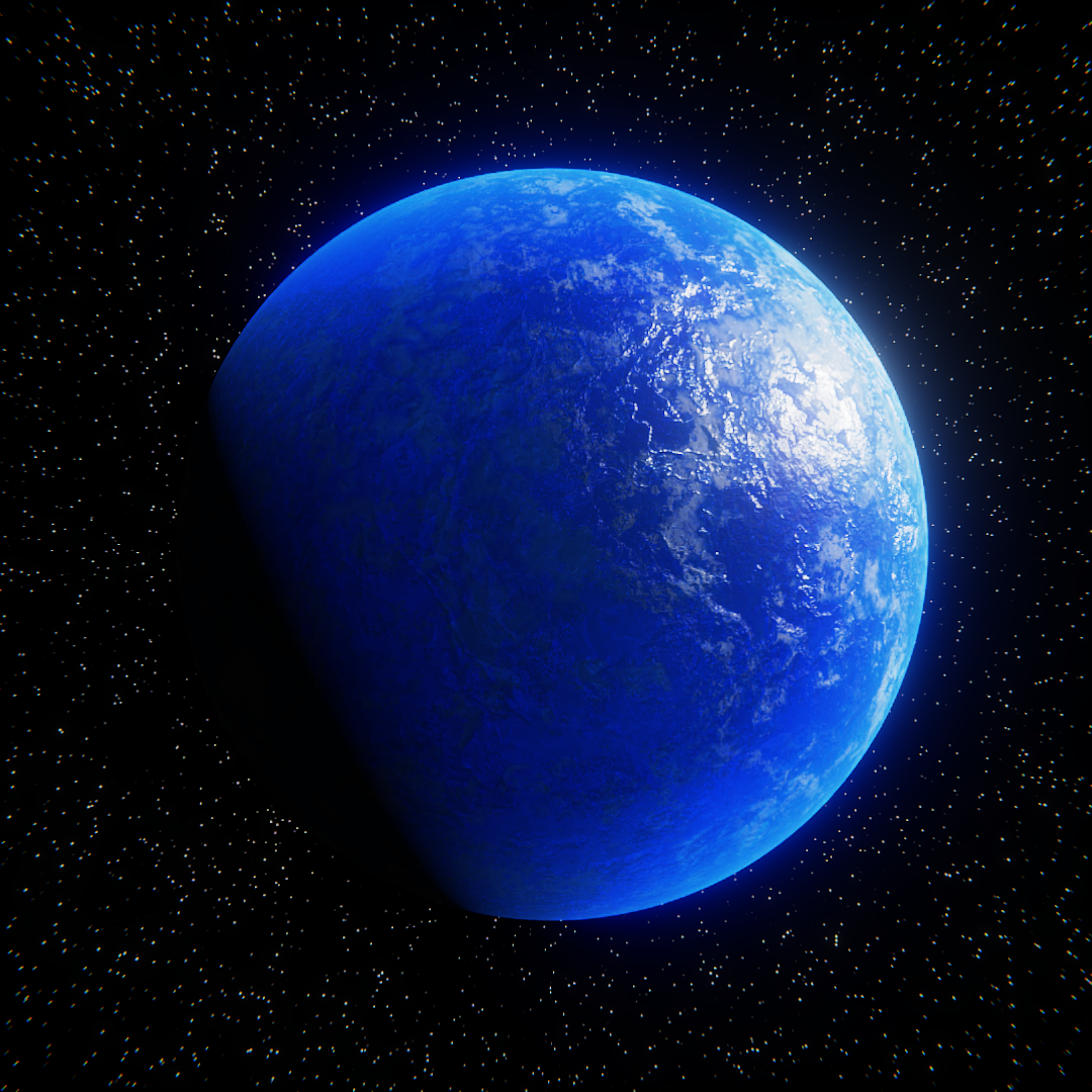 Ice planet in space